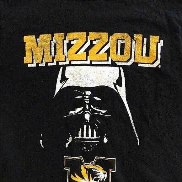 University of Missouri Sz S T-Shirt Black NCAA By KA Star Wars Mizzou Tigers - Picture 2 of 3